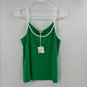 Kule Women's The Spaghetti Tank Top - Kelly Green/White - Medium - NWT